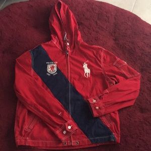 Red polo by Ralph Lauren jacket